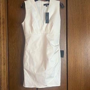 Women’s Lulu’s Ivory Mini Wrap Dress